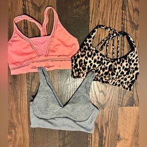 Victoria's Secret Gray, Leopard, and Pink Sports Bras